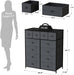 Black Grey Tall 12 Drawer Bedroom Dresser