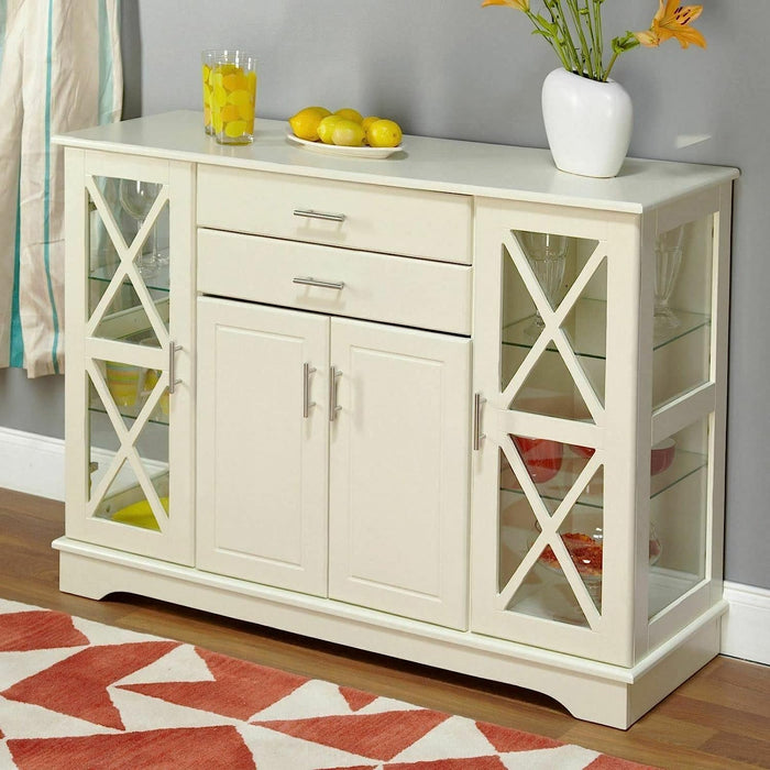 White Wooden Storage Cabinet Dining Sideboard