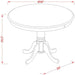 Wooden round Dining Table with Linen White Finish