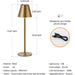 Timjorman LED Cordless Table Lamp, Rechargeable Battery