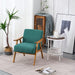 Green Mid-Century Modern Lounge Chair with Wooden Frame