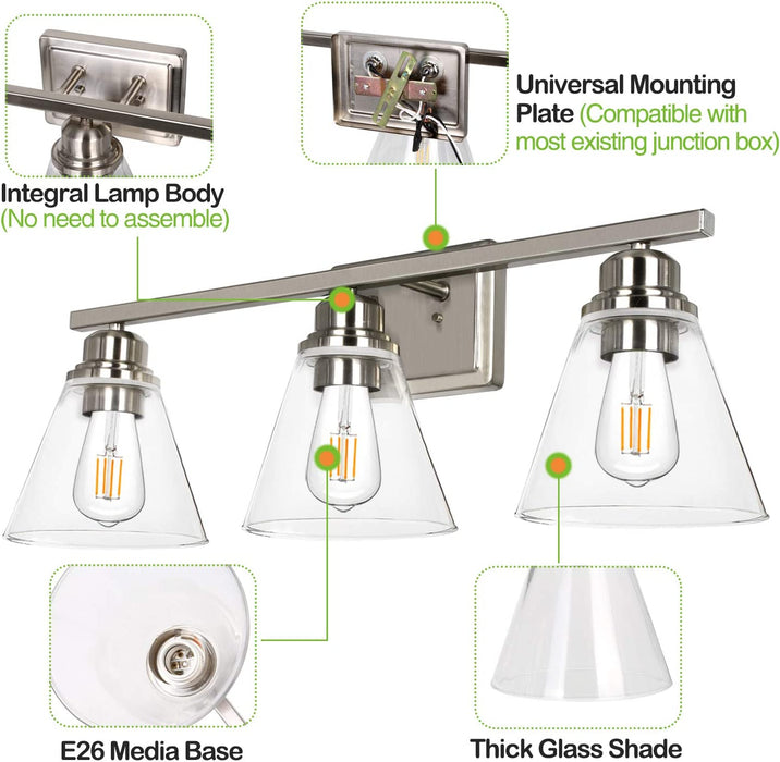 5-Piece Bathroom Vanity Light Fixture Set