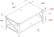 40″ Industrial Coffee Table with X-Shaped Frame