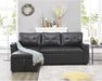 Black L-Shape Sleeper Sofa with Storage