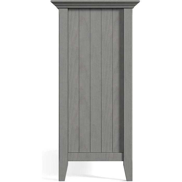 Fog Grey Solid Wood Transitional Sideboard Buffet and Wine Rack