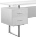 60-Inch White/Silver Metal Office Desk