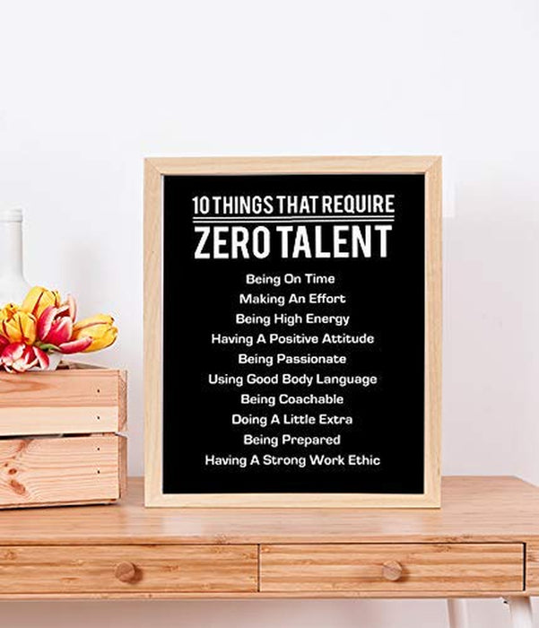 Zero Talent: Motivational Wall Art for Success