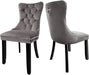 Solid Wood Dining Chairs with Nailhead Back (Set of 2, Gray)