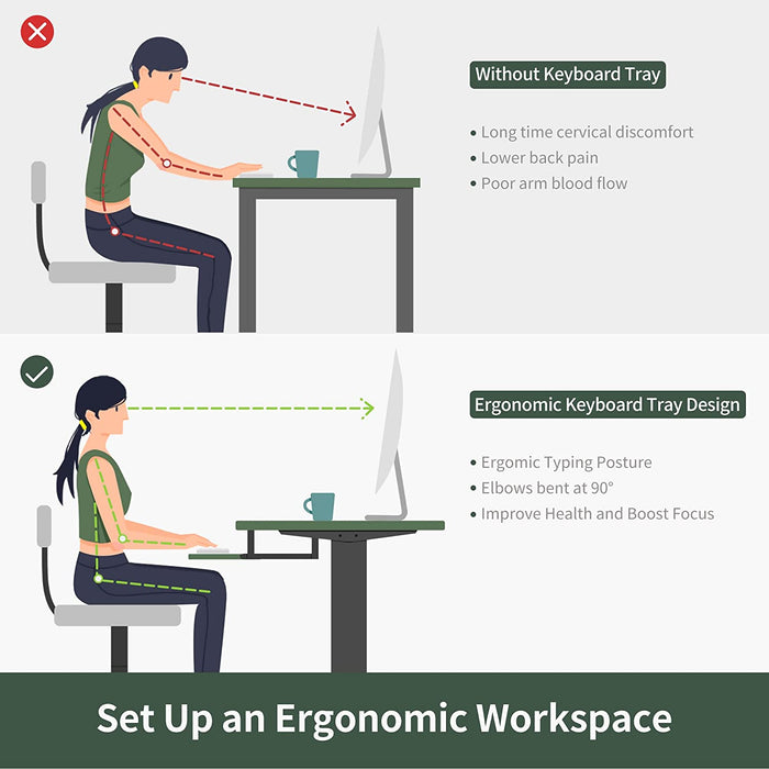 Adjustable Electric Standing Desk with Keyboard Tray