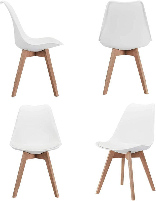 White Padded Shell Dining Chairs