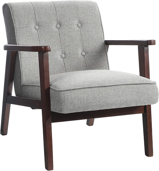 Mid-Century Modern Leisure Chair with Solid Wood Accents
