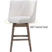 Upholstered Stool Chairs with Back and Wood Legs, Set of 4