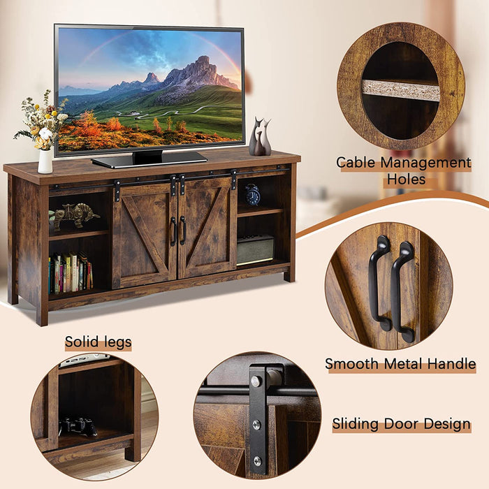 60-Inch TV Stand with Sliding Barn Doors