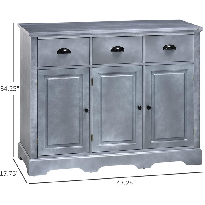 Cool Gray Kitchen Buffet Cabinet