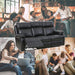 Leather Sofa Recliner Couch Manual Reclining, Black