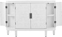 White Rustic Wood Buffet Sideboard with Storage Shelf