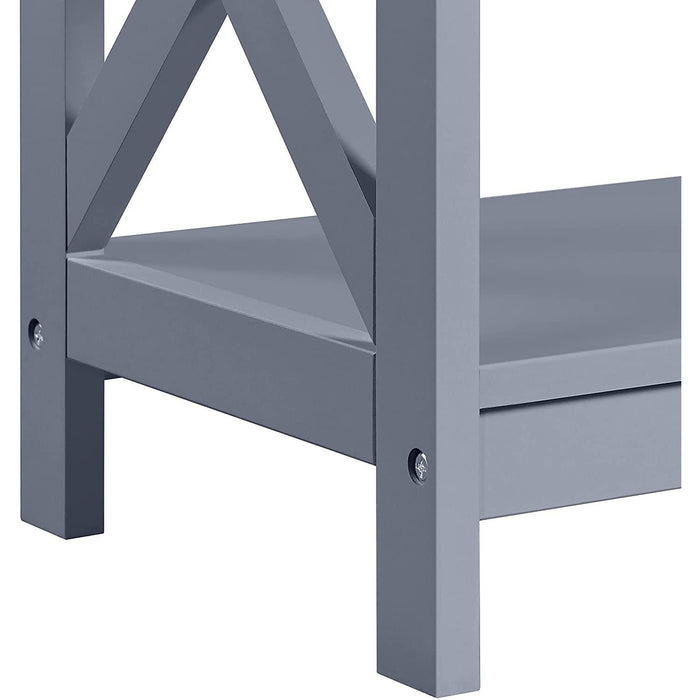 Gray 3-Tier Console Table with Storage Shelves