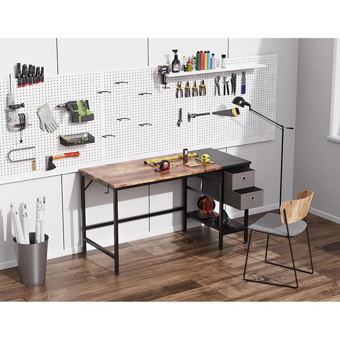 47″ Desk with Drawers and Shelves for Home Office