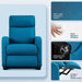 Fabric Pushback Recliner Chair, Blue