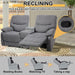 Reclining Sofa, Double Reclining Loveseat with Console, 2 Seater Sofa Home Theater Seating, Fabric Recliner Sofa Couches with Storage and Cup Holders (Gray)