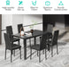 Glass Dining Table Sets for 6, 7 Piece Kitchen Table and Chairs Set