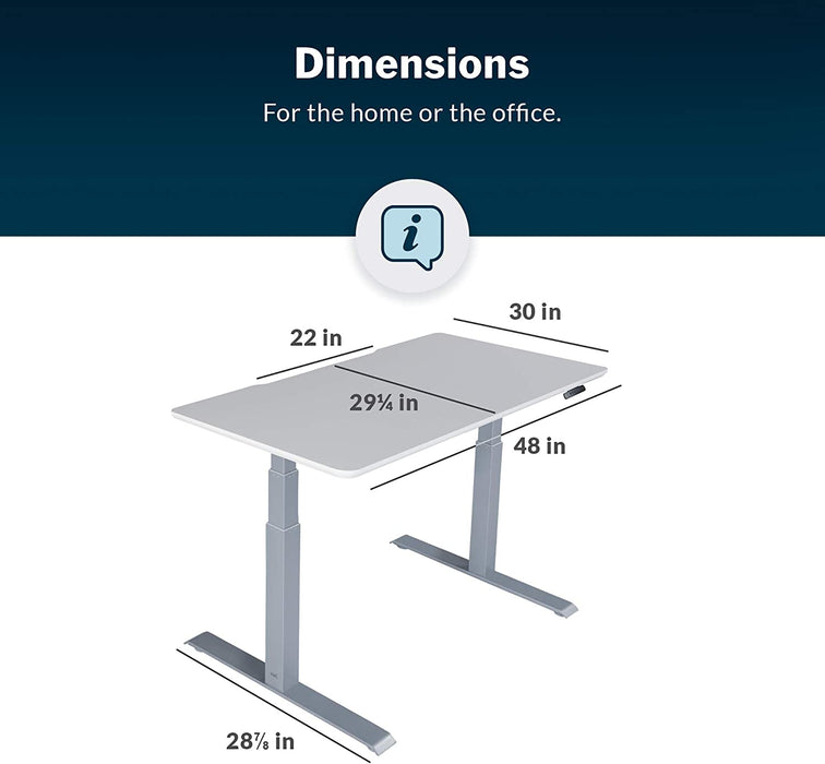 Adjustable Electric Standing Desk for Home/Office - White