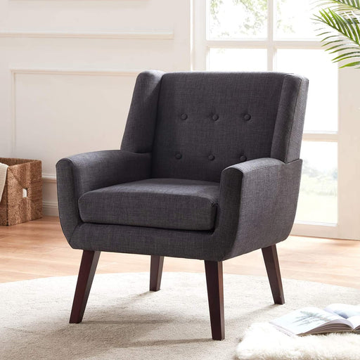 Grey Button Tufted Accent Chair for Comfortable Living