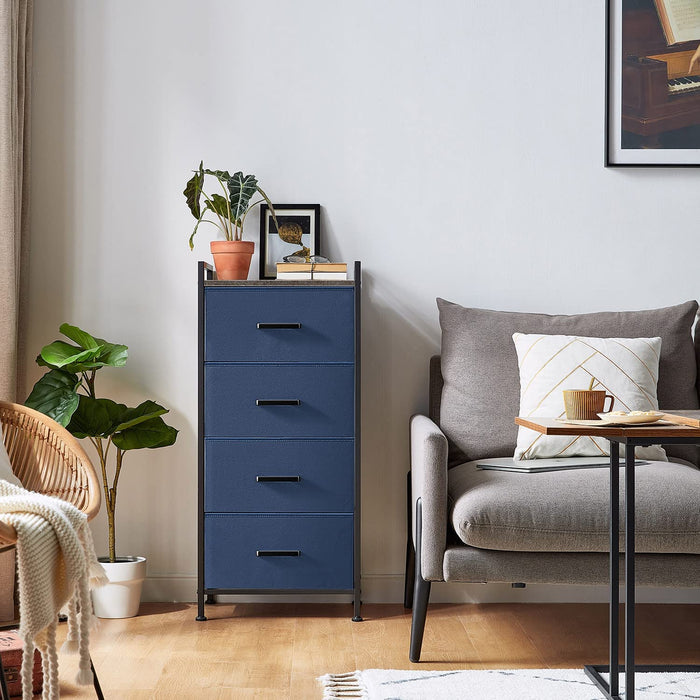 4 Drawer Dresser with Metal Handles & Wood Top