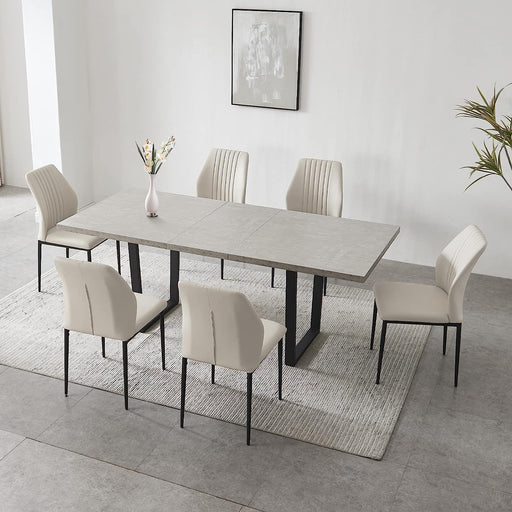 Modern Mid-Century Dining Table Set for 6-8 People