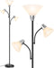 Bright Black LED Floor Lamp with Adjustable Reading Light