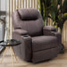 Brown Leather Rocking Massage Recliner Chair with Cup Holders