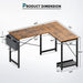 Rustic Brown 49″ L-Shaped Computer Desk with Storage