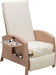 Beige PE Rattan Outdoor Recliner with Cushion