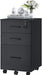 Black Mobile File Cabinet with 3 Drawers