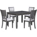 Gia 5-Piece Dining Set with 1 Table and 4 Chairs