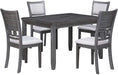 Gia 5-Piece Dining Set with 1 Table and 4 Chairs