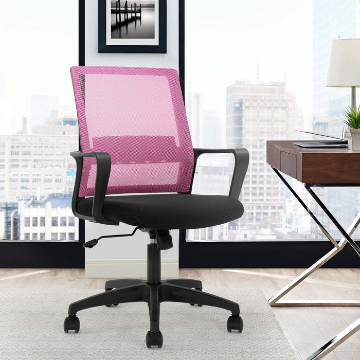 Pink Ergonomic Mesh Office Chair with Lumbar Support