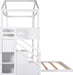 House Bunk Bed Twin over Full, Storage Staircase, Blackboard