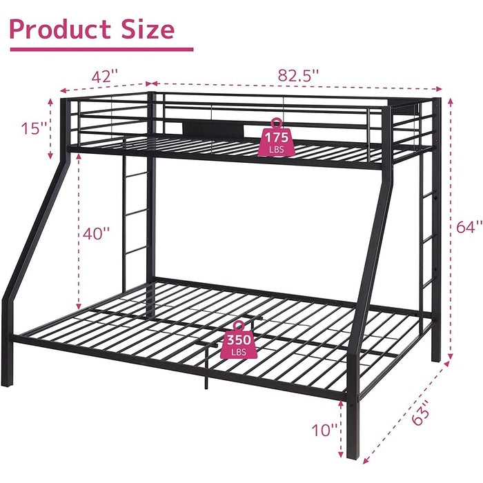 Twin Xl/Queen Bunk Bed, Sandy Black