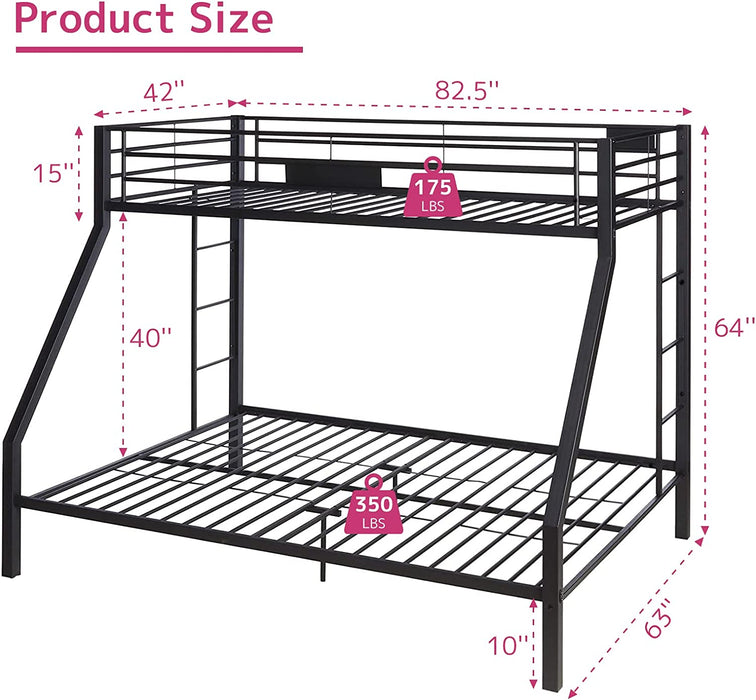 Twin Xl/Queen Bunk Bed, Sandy Black