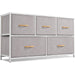 Light Grey 5-Drawer Dresser Tower Unit, Small Size