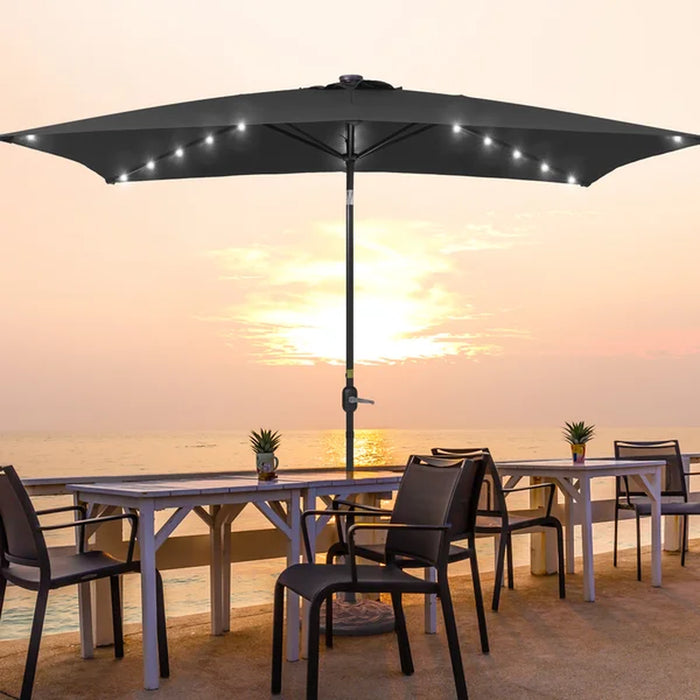 Doralice 120'' X 78'' Rectangular Lighted Market Umbrella