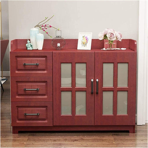 Red Entryway Serving Storage Cabinet