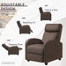 Brown Fabric Recliner Sofa with Thick Cushion