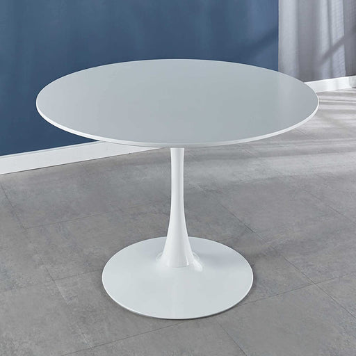 Modern round Dining Table, 42", 220Lbs Capacity, White