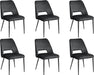 Set of 6 Black Velvet Dining Chairs