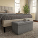 Gray Ottoman with Removable Bin for Storage