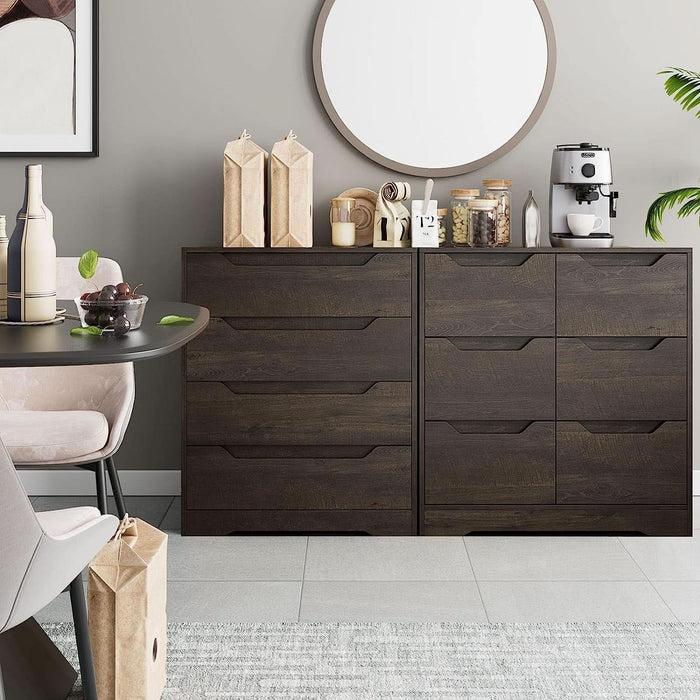 dresser with cut out handles Walker Edison Hans 6 Drawer Dresser with Cut Out Handles