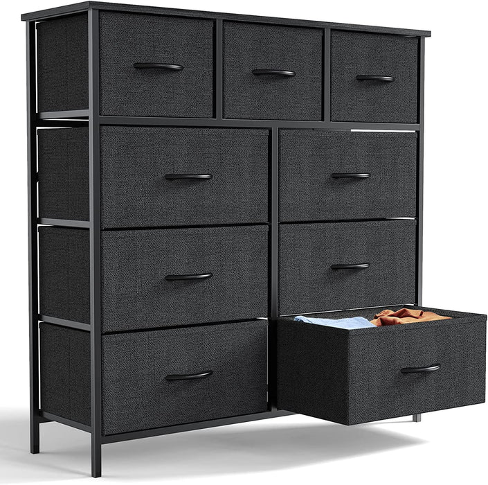 Tall Double Fabric 9-Drawer Bedroom Dresser