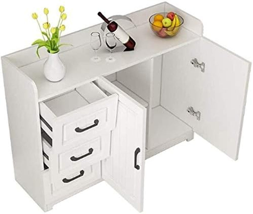Contemporary Sideboard Buffet with Drawers, Wood